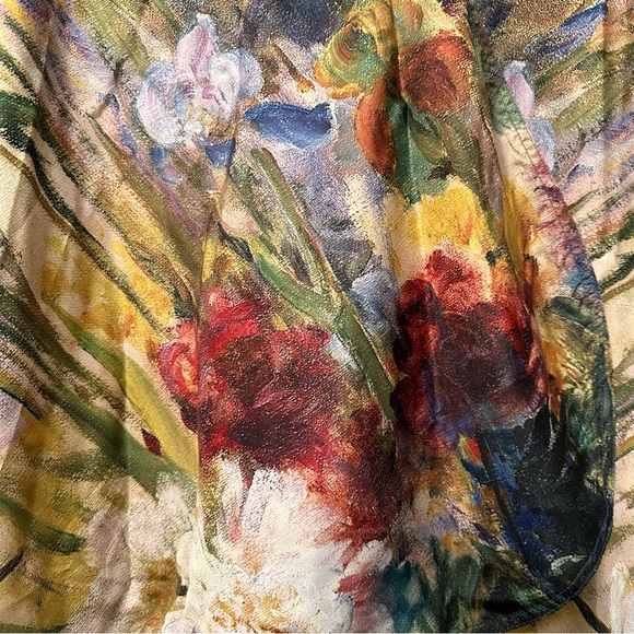 FINE ART RAINCAPER - TIFFANY PEONIES & IRIS TRAVEL CAPE -Reversible with… - Picture 3 of 11